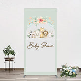 Lofaris Safari Green Leaf Floral Baby Shower Rectangle Backdrop